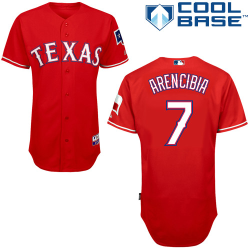 J-P Arencibia #7 MLB Jersey-Texas Rangers Men's Authentic 2014 Alternate 1 Red Cool Base Baseball Jersey